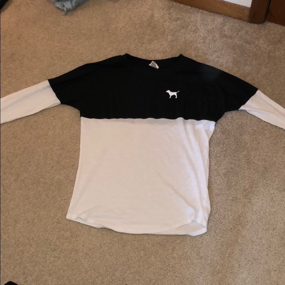 PINK long sleeve shirt with writing on back